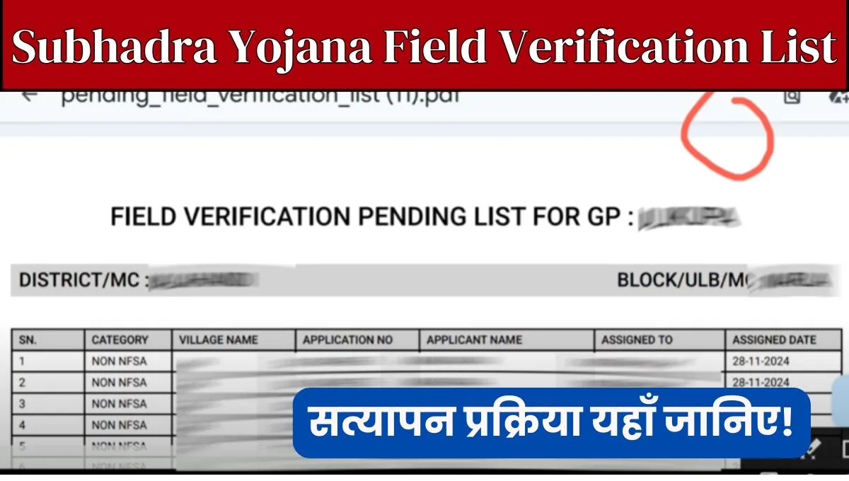 Subhadra Yojana Field Verification List